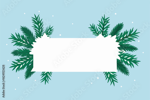 snow covered evergreen branches framing a blank ce (1).eps
