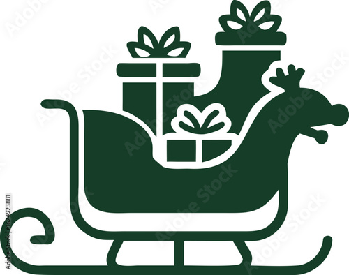 santa s sleigh with gift silhouette