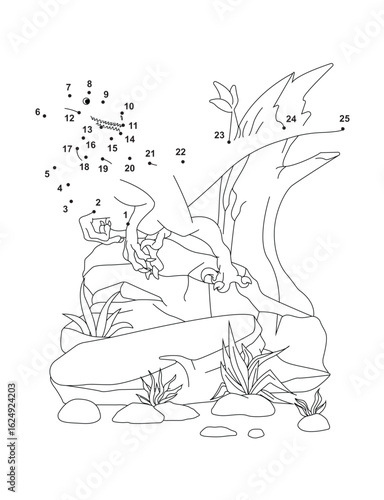 Velociraptor Connect the Dots Activity Page for Kids – Fun Dot to Dot Dinosaur Puzzle