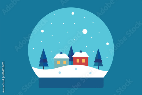 Wallpaper Mural snow globe inspired wallpaper showing miniature ch (1).eps Torontodigital.ca