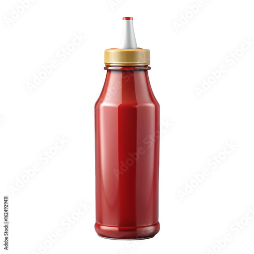 Ketchup bottle isolated on transparent background perfect for condiments food design and menus
