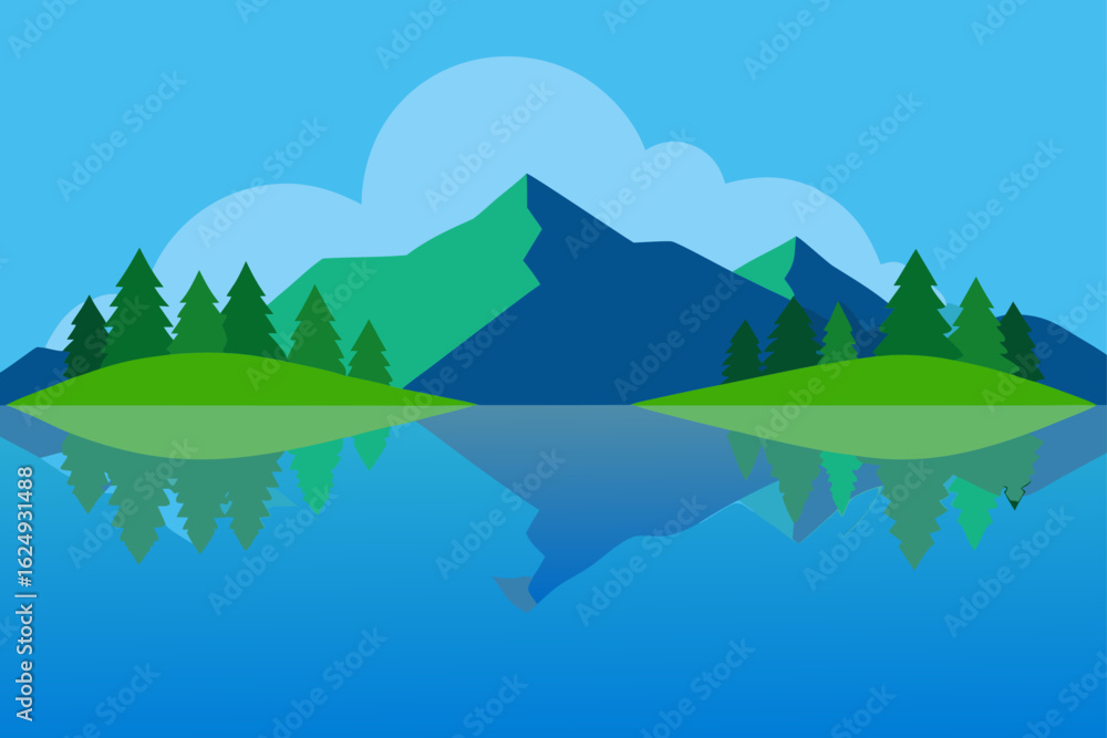 Fototapeta premium mountain landscape with lake