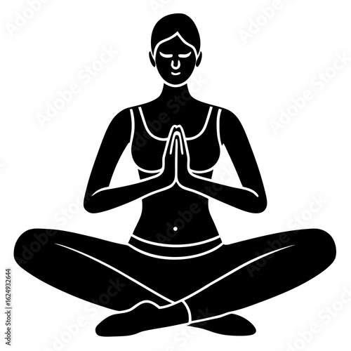 silhouette of yoga