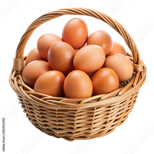 Wallpaper Mural Fresh eggs in a brown wicker basket symbolizing farm fresh breakfast ingredients and rustic charm
 Torontodigital.ca