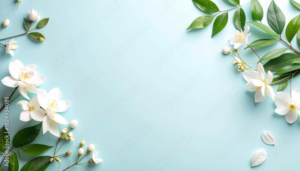 Fototapeta premium Floral arrangement display minimalist background decoration natural elements artistic viewpoint aesthetic concept for home decor