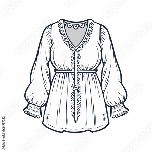 female blouse isolated on white