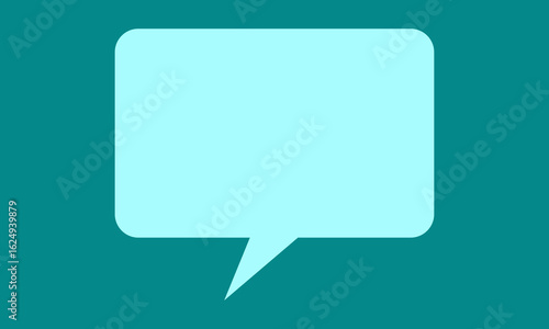 speech bubble on teal background. Simple and modern comic-style chat or message bubble, perfect for digital communication, dialogue, messaging apps, comics, and social media content.