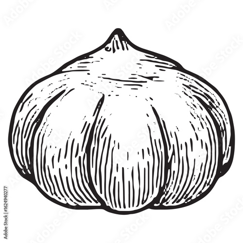 Hand-Drawn Sketch of a Creamy Delight Cream Puff Illustration