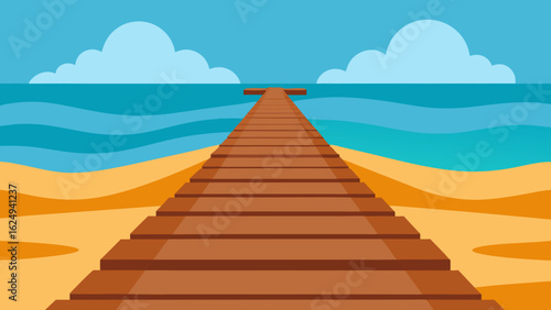 Elegant Resort Beach Path Made of Smooth Wood Planks Design