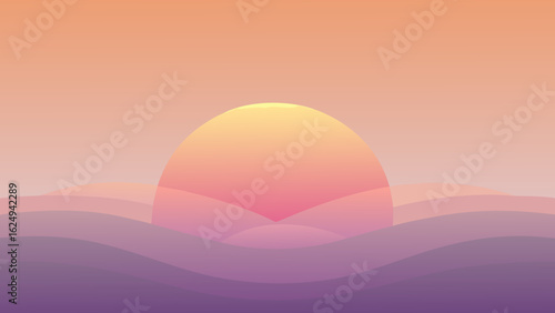 Soft Sunrise Glow Piercing Low Lying Mist Over a Serene Horizon