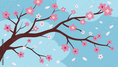 Beautiful Blossoming Tree Canopy with Delicate Branches