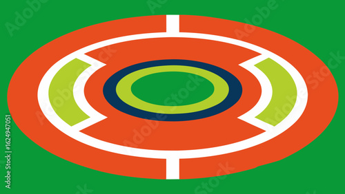 Abstract Circular Field Design in Aerial View