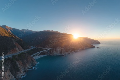 Sunset over Bixby Bridge, Big Sur, California