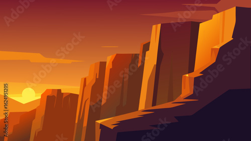 High Cliffs Glowing in Golden Hour Light with Stunning Scenery