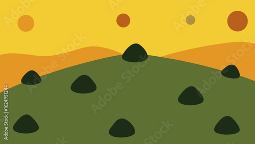 Hillside Filled with Small Scattered Stones Natural Landscape Texture