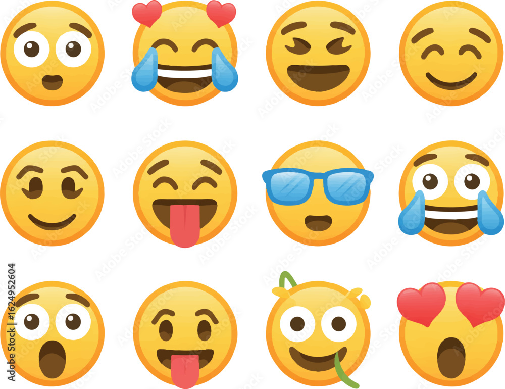 Obraz premium emoji set Vector Illustration