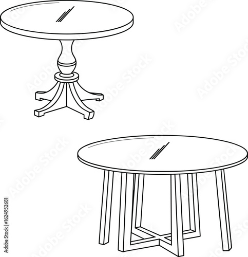 Elegant round tables, classic and modern styles, wooden base, home decor furniture, dining room design, stylish, functional, versatile, durable, interior