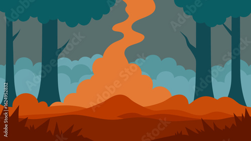 Mist Rising from a Warm Forest Floor Atmospheric Scene