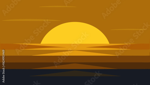 Ocean Glinting in Golden Evening Light Serene Coastal Art
