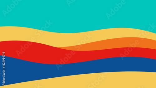Abstract Beach and Ocean in Colored Stripes Modern Coastal Design