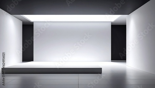 Wallpaper Mural Modern minimalist exhibition space art gallery interior design contemporary environment wide angle view creative concept for showcasing art Torontodigital.ca