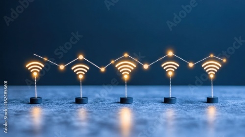 Wireless Network Growth:  A Visual Representation of Expanding Connectivity and Technological Advancement