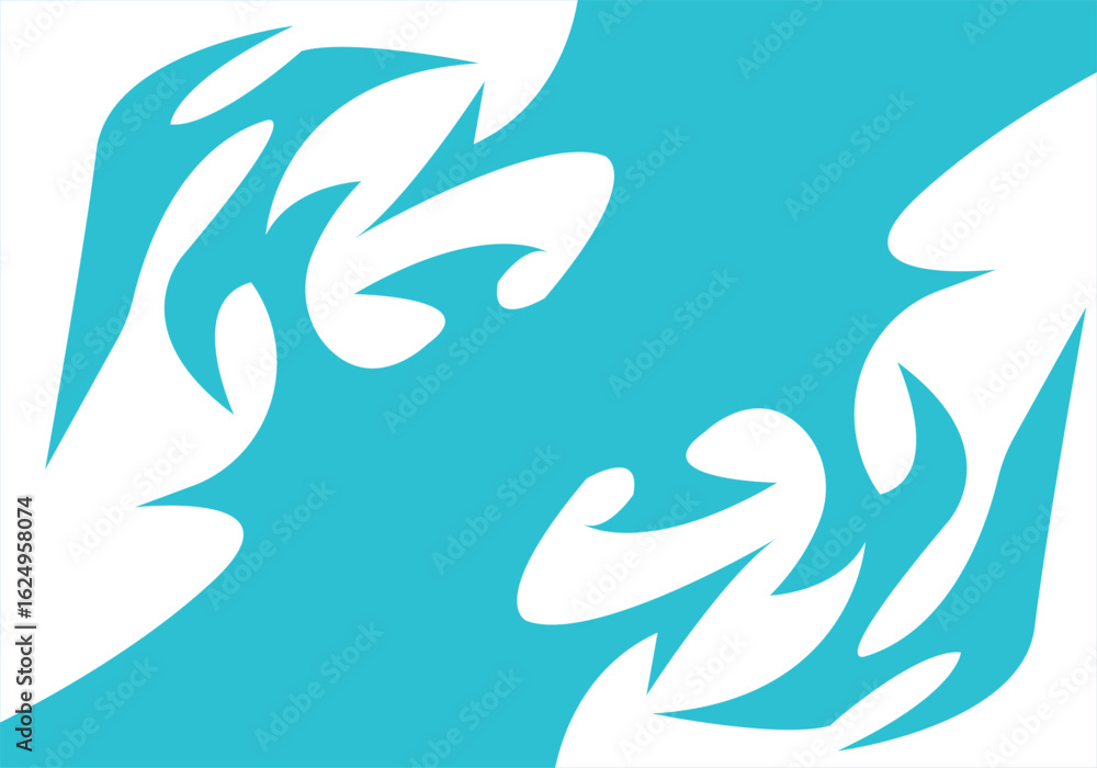 Naklejka premium Tribal Waves: Abstract Pattern Background with Copy Space