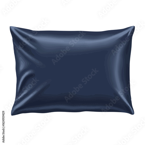 Vector illustration of satin pillowcase realistic style on white background, bedding accessory