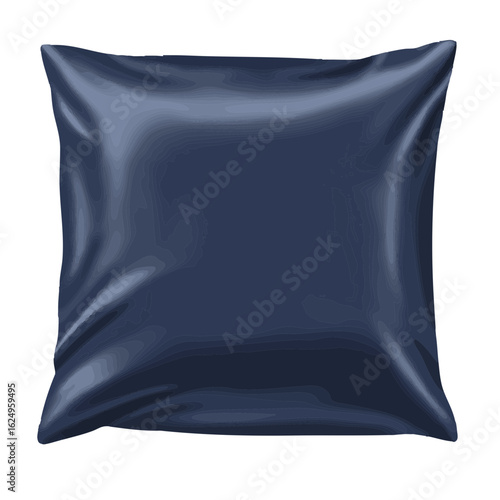 Vector illustration of satin pillowcase realistic style on white background, bedding accessory