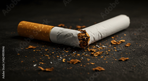 Broken Cigarette Stop Smoking Quit Tobacco Addiction Health Wellness No Smoking Day Cancer Prevention Public Health Campaign Image