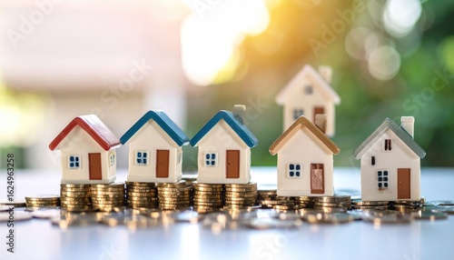 Wallpaper Mural Miniature houses on coins Torontodigital.ca