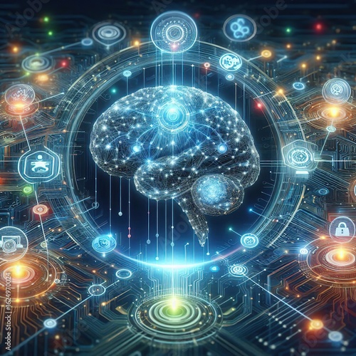 AI powers the digital future, driving green tech and eco innovation for a sustainable, eco-friendly smart city with renewable energy.