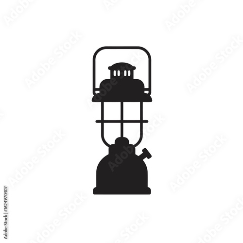 Vector art of vintage kerosene lantern isolated on white background, a classic portable light source for outdoor adventures and emergencies