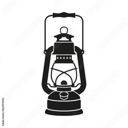 Vector art of classic kerosene lantern isolated on white background, a timeless portable illumination device for camping and outdoor activities