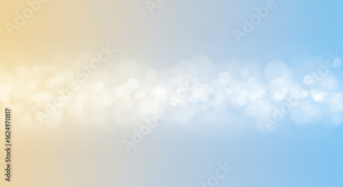 Abstract bokeh effect background with soft peach and blue pastel gradients creating a dreamy and