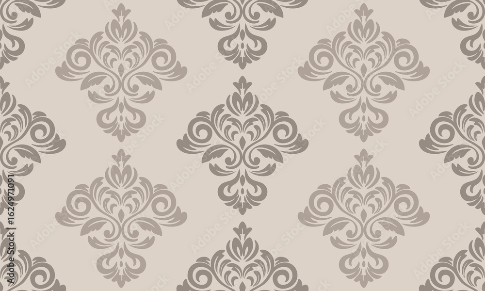 Beige Gray Damask Seamless Background Beige Gray Damask Seamless Background