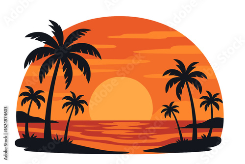 California's idyllic summer beach setting embodies a Sunshine Paradise, capturing summer vibes through artwork and a distinctive graphic print design reminiscent of a surf club