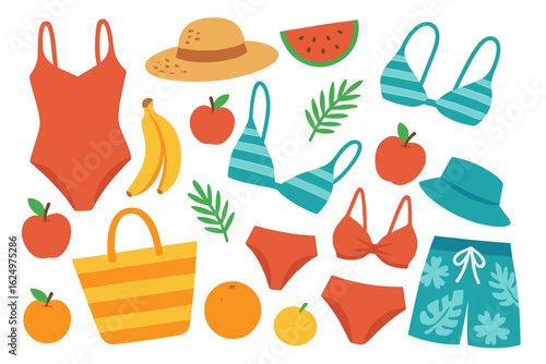 Essential items for a summer beach vacation include trendy outfits, accessories, and relaxing holiday necessities