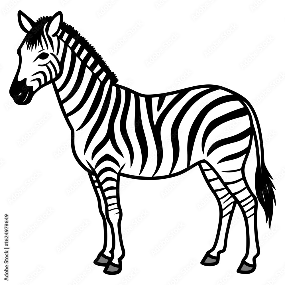 Obraz premium Minimal Zebra on White