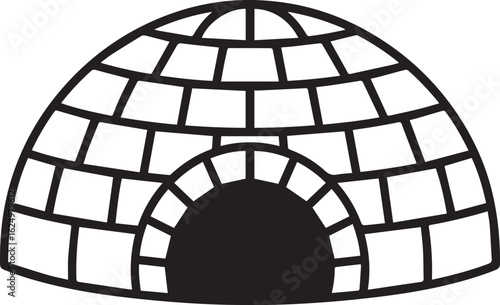 polar igloo icon for winter shelter themes, cold climate architecture, snow camping and expedition visuals