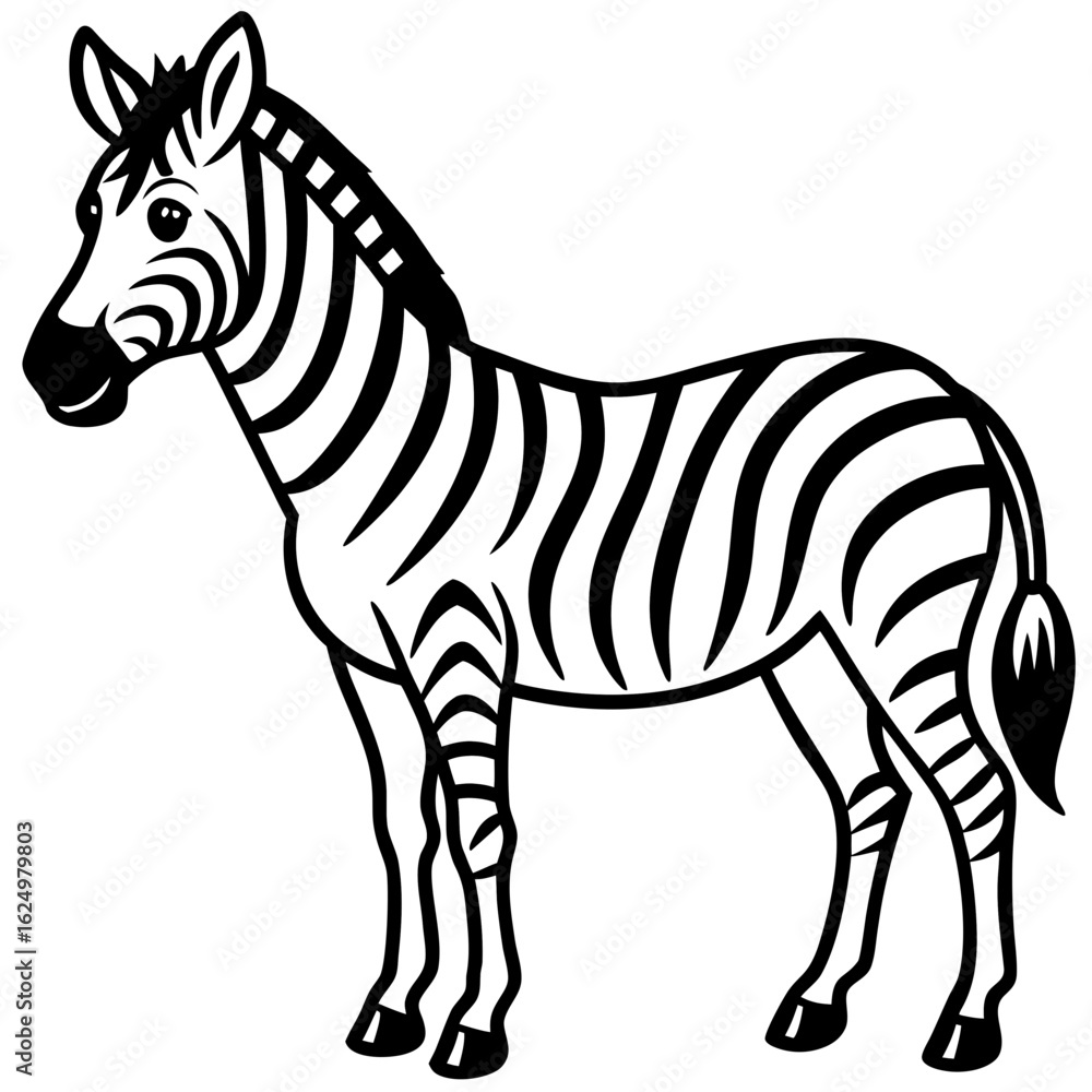Fototapeta premium Minimal Zebra on White