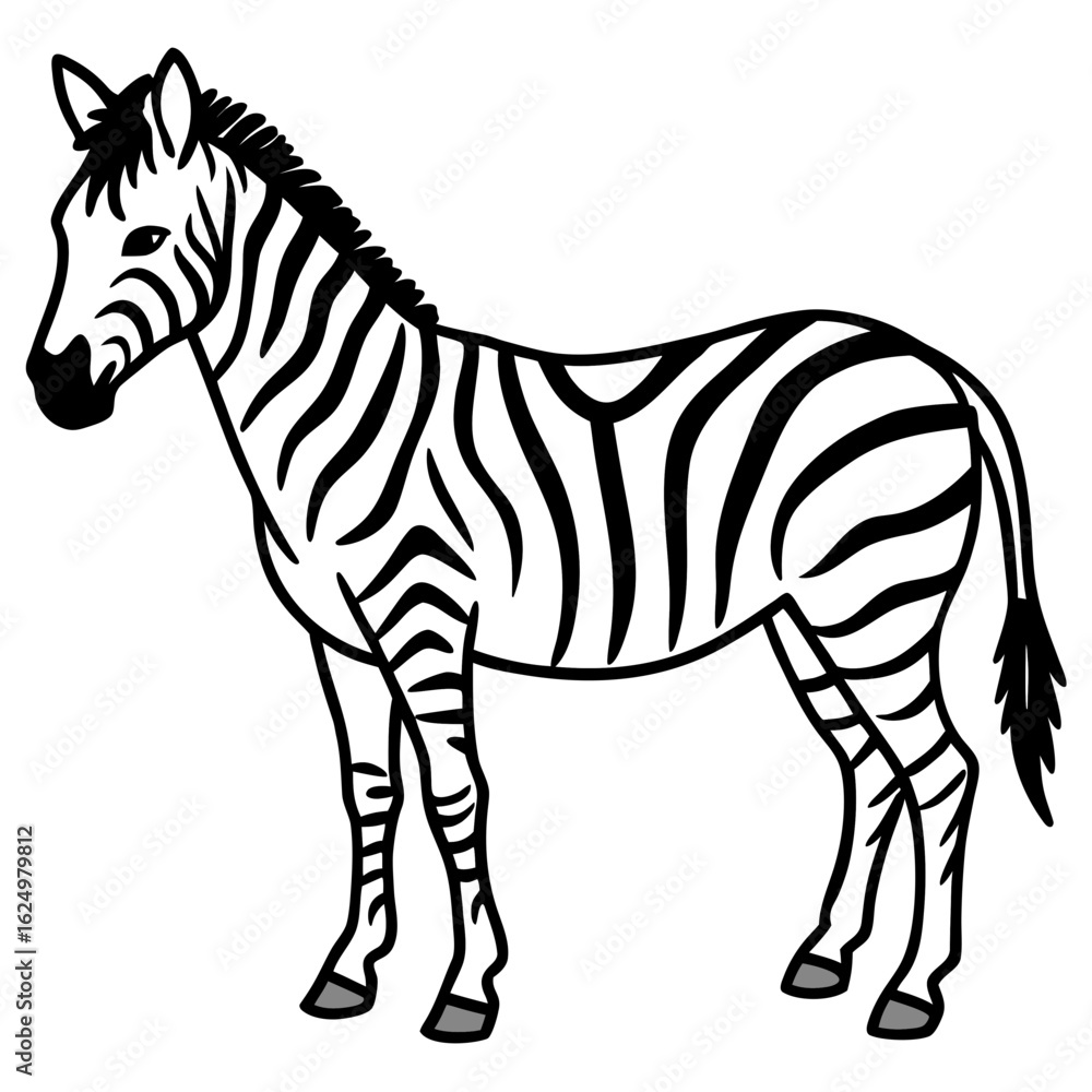 Fototapeta premium Minimal Zebra on White