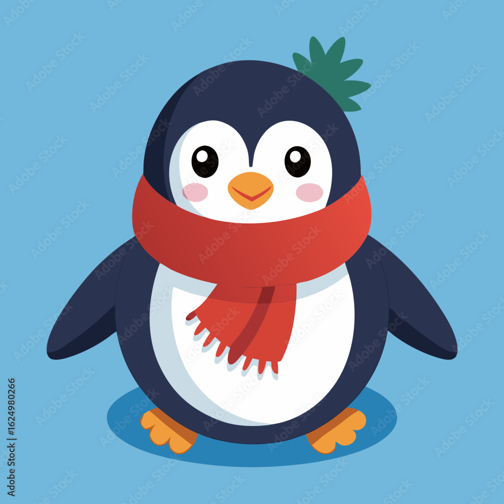 Naklejka premium penguin with ice cream