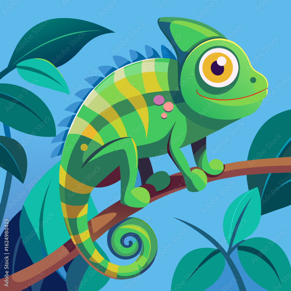 Fototapeta premium chameleon on a tree