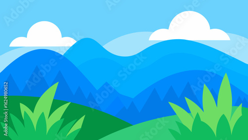 Refreshing Vector Landscape Art Showcasing Detailed Textured Green Grass