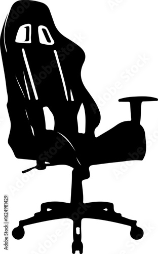 a silhouette illustration of a gaming chair
