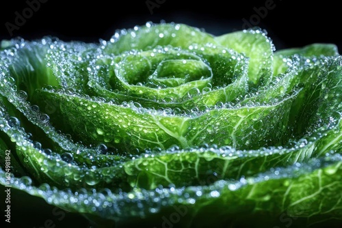 Dew-kissed Cabbage: A Macro Photography Masterpiece