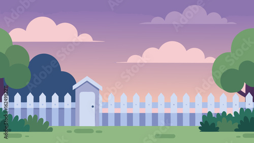 Crisp 2D Cartoon Background Featuring a Stylized Sunny Beach Scene