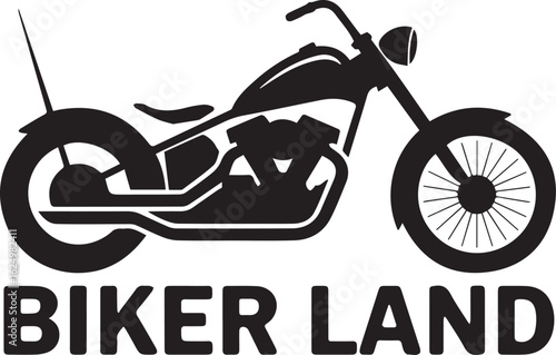 detailed line art vector of vintage cruiser motorcycle chopper ride scene transport decal emblem editable ai eps file
