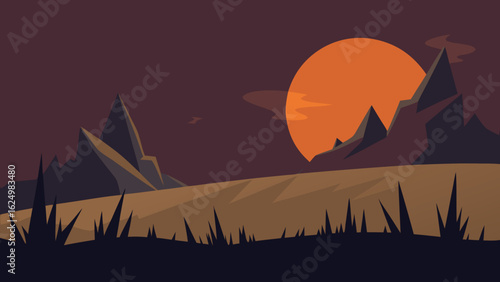 Dramatic Horizon Ridge Darkened Ground Subtle Nature Landscape
